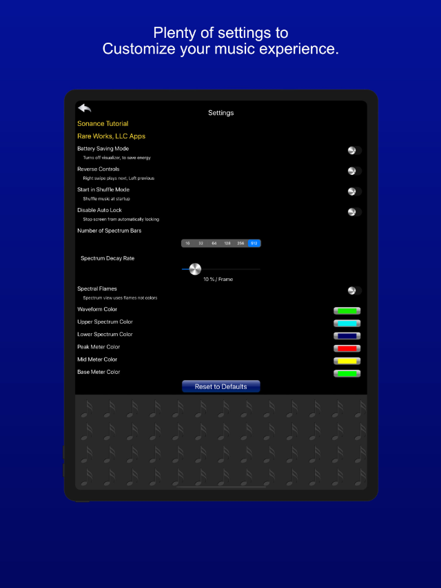 Sonance, A Music Player w/ A Visualizer, iOS